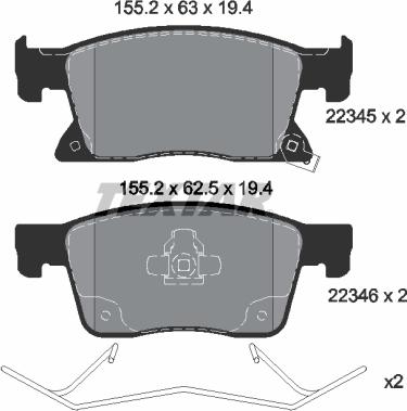 Textar 2234501 - Kit pastiglie freno, Freno a disco autozon.pro