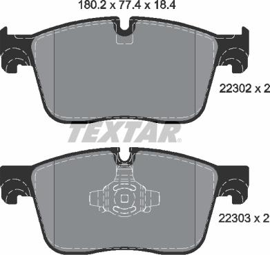 Textar 2230201 - Kit pastiglie freno, Freno a disco autozon.pro