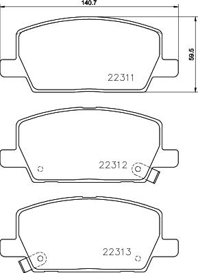 Textar 2231101 - Kit pastiglie freno, Freno a disco autozon.pro