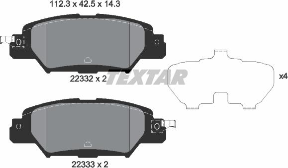 Textar 2233201 - Kit pastiglie freno, Freno a disco autozon.pro