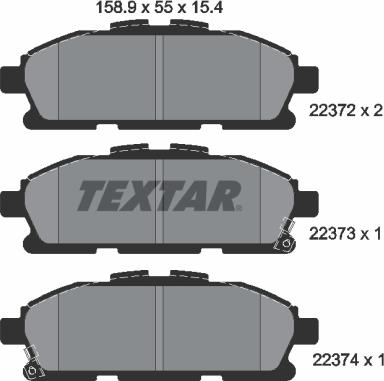 Textar 2237201 - Kit pastiglie freno, Freno a disco autozon.pro