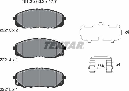 Textar 2221301 - Kit pastiglie freno, Freno a disco autozon.pro