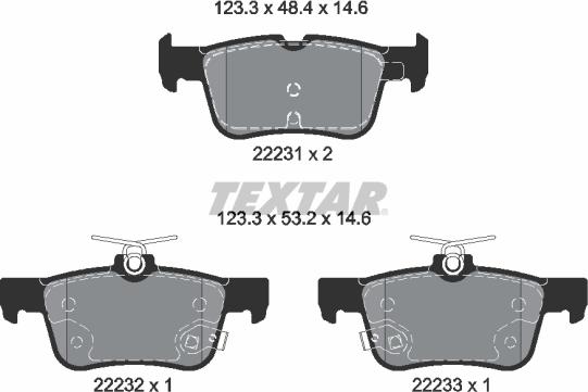 Textar 2223103 - Kit pastiglie freno, Freno a disco autozon.pro