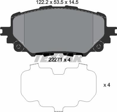 Textar 2227101 - Kit pastiglie freno, Freno a disco autozon.pro