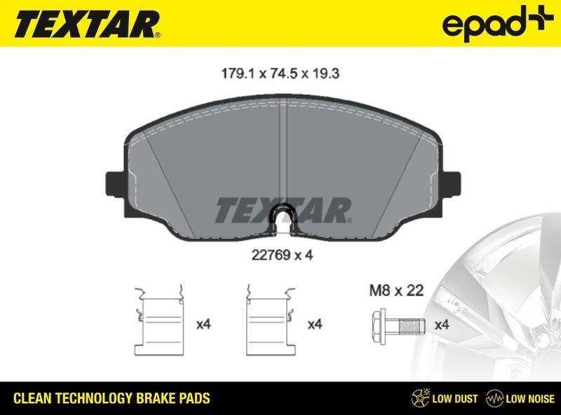 Textar 2276901CP - Kit pastiglie freno, Freno a disco autozon.pro