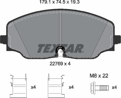 Textar 2276901 - Kit pastiglie freno, Freno a disco autozon.pro