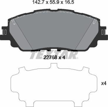 Akebono ACT2076 - Kit pastiglie freno, Freno a disco autozon.pro