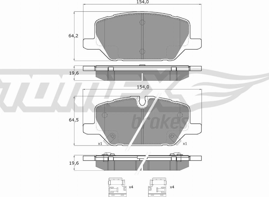 TOMEX brakes TX 60-49 - Kit pastiglie freno, Freno a disco autozon.pro