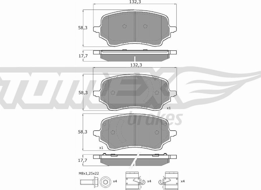 TOMEX brakes TX 60-46 - Kit pastiglie freno, Freno a disco autozon.pro