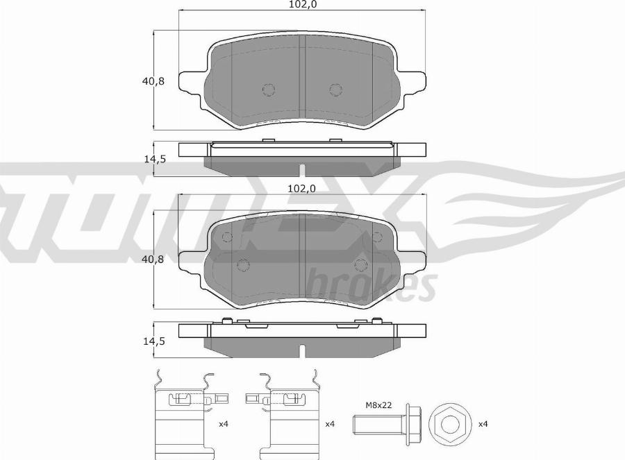 TOMEX brakes TX 60-47 - Kit pastiglie freno, Freno a disco autozon.pro