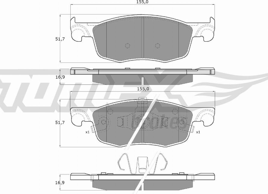 TOMEX brakes TX 60-50 - Kit pastiglie freno, Freno a disco autozon.pro