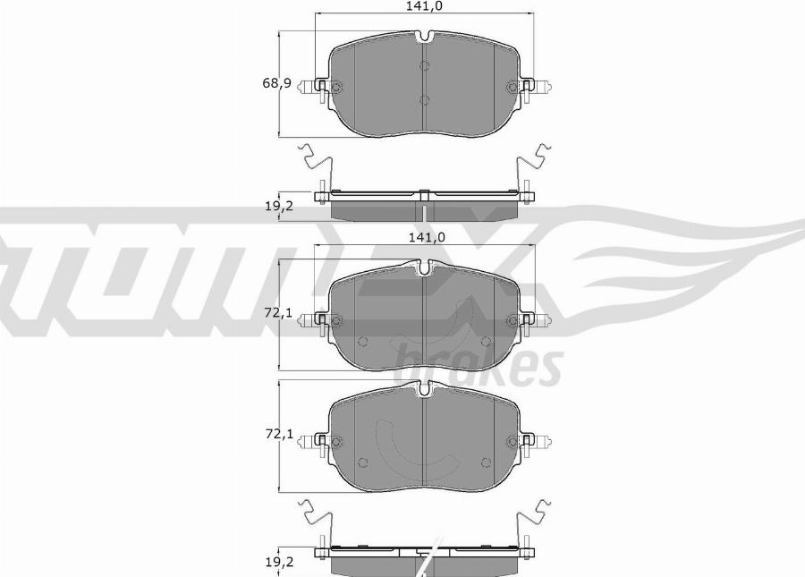 TOMEX brakes TX 60-52 - Kit pastiglie freno, Freno a disco autozon.pro