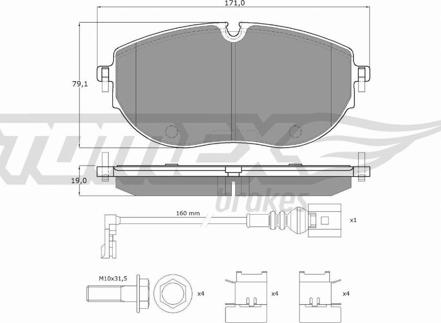 TOMEX brakes TX 60-63 - Kit pastiglie freno, Freno a disco autozon.pro