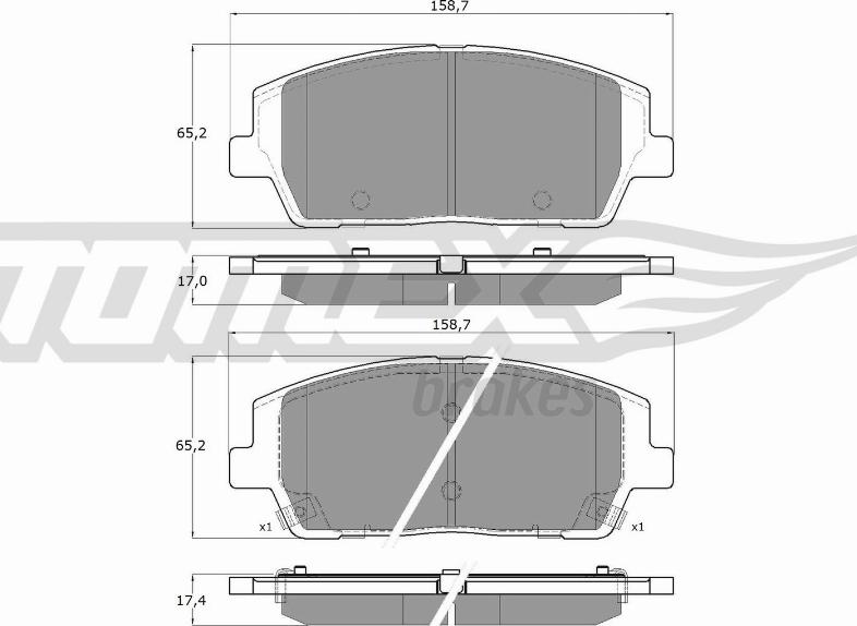 TOMEX brakes TX 60-05 - Kit pastiglie freno, Freno a disco autozon.pro