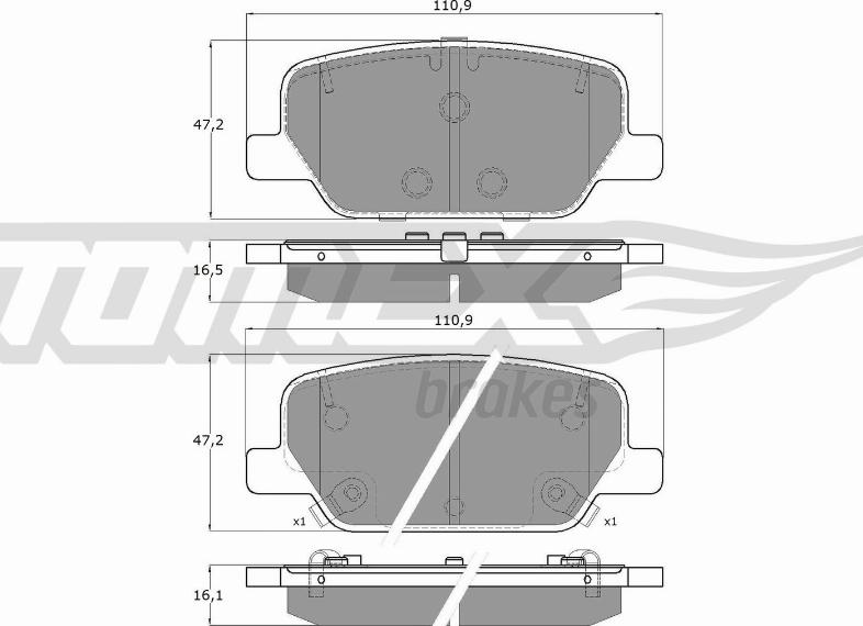 TOMEX brakes TX 60-06 - Kit pastiglie freno, Freno a disco autozon.pro