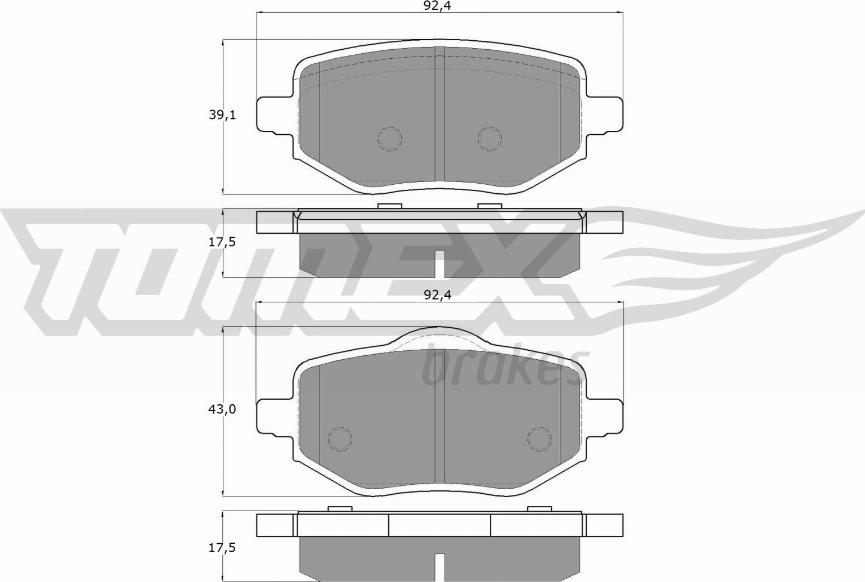 TOMEX brakes TX 60-02 - Kit pastiglie freno, Freno a disco autozon.pro