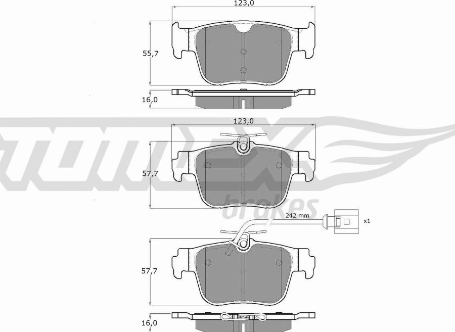 TOMEX brakes TX 60-101 - Kit pastiglie freno, Freno a disco autozon.pro