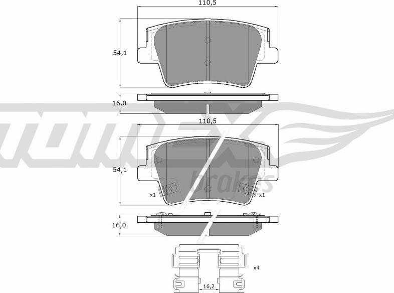 TOMEX brakes TX 60-25 - Kit pastiglie freno, Freno a disco autozon.pro