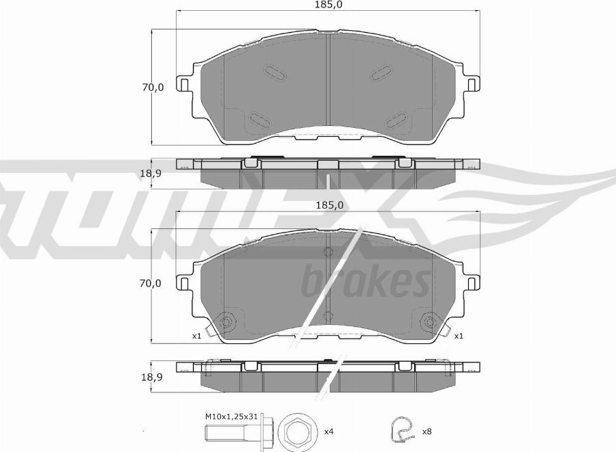 TOMEX brakes TX 60-23 - Kit pastiglie freno, Freno a disco autozon.pro