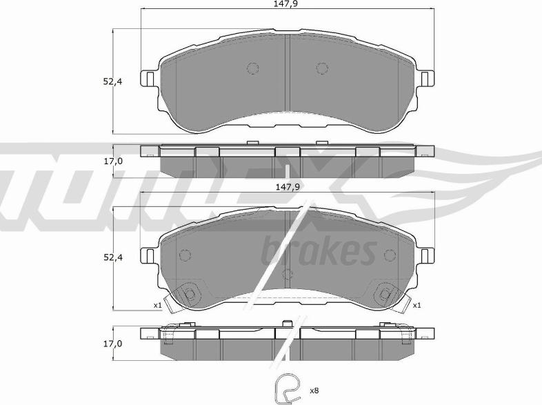 TOMEX brakes TX 19-94 - Kit pastiglie freno, Freno a disco autozon.pro