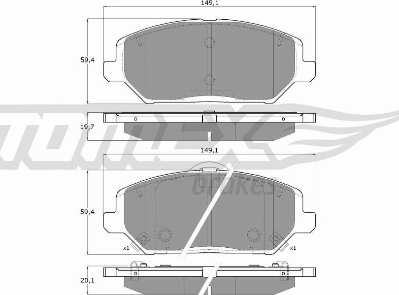 TOMEX brakes TX 19-59 - Kit pastiglie freno, Freno a disco autozon.pro