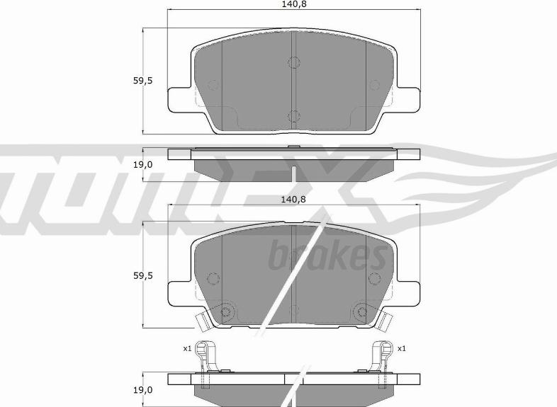 TOMEX brakes TX 19-55 - Kit pastiglie freno, Freno a disco autozon.pro