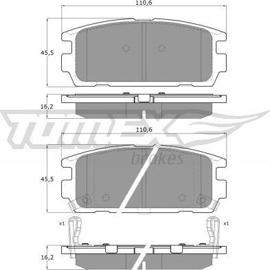 TOMEX brakes TX 19-58 - Kit pastiglie freno, Freno a disco autozon.pro