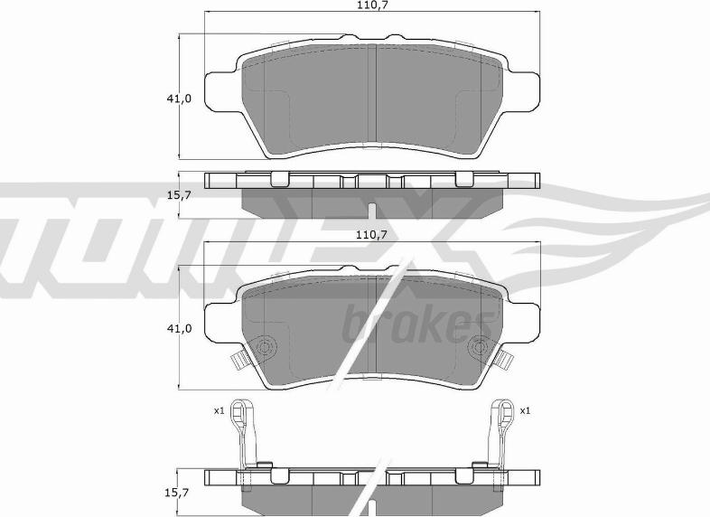 TOMEX brakes TX 19-57 - Kit pastiglie freno, Freno a disco autozon.pro