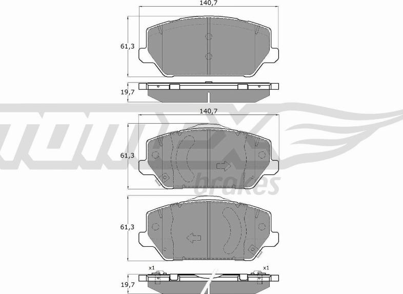 TOMEX brakes TX 19-60 - Kit pastiglie freno, Freno a disco autozon.pro