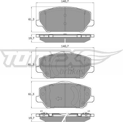 TOMEX brakes TX 19-60 - Kit pastiglie freno, Freno a disco autozon.pro