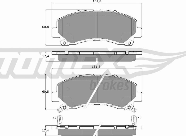 TOMEX brakes TX 19-00 - Kit pastiglie freno, Freno a disco autozon.pro