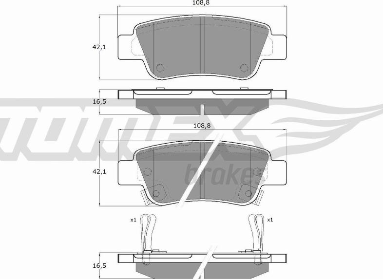 TOMEX brakes TX 19-07 - Kit pastiglie freno, Freno a disco autozon.pro