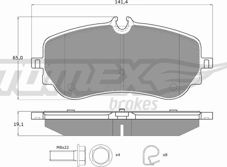 TOMEX brakes TX 19-14 - Kit pastiglie freno, Freno a disco autozon.pro