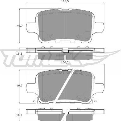 TOMEX brakes TX 19-11 - Kit pastiglie freno, Freno a disco autozon.pro