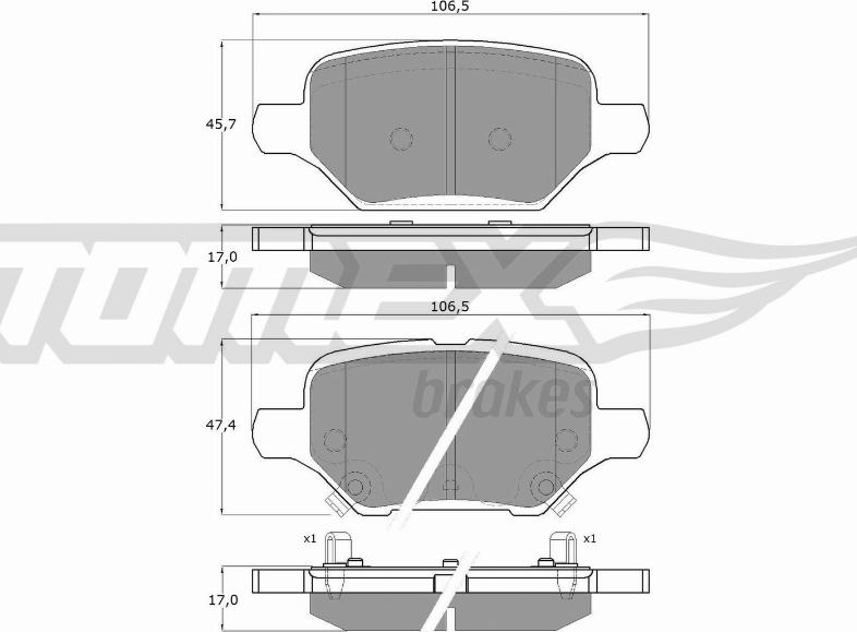 TOMEX brakes TX 19-80 - Kit pastiglie freno, Freno a disco autozon.pro