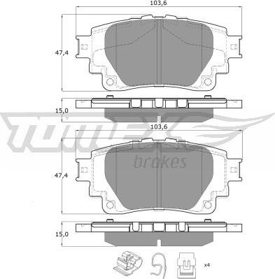 TOMEX brakes TX 19-81 - Kit pastiglie freno, Freno a disco autozon.pro