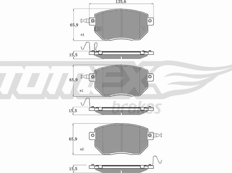 TOMEX brakes TX 19-39 - Kit pastiglie freno, Freno a disco autozon.pro