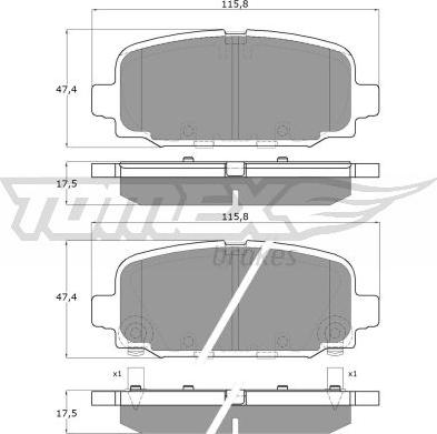 TOMEX brakes TX 19-79 - Kit pastiglie freno, Freno a disco autozon.pro