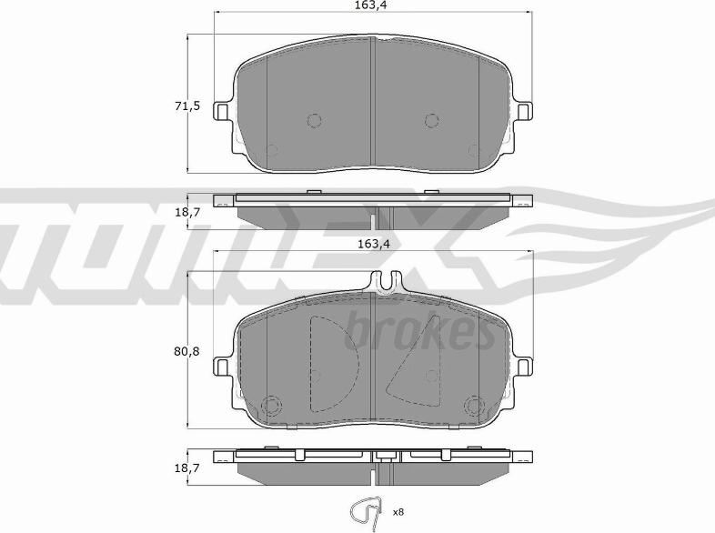 TOMEX brakes TX 19-71 - Kit pastiglie freno, Freno a disco autozon.pro