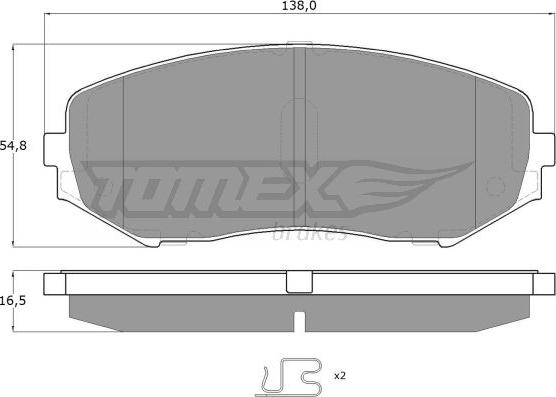 TOMEX brakes TX 14-92 - Kit pastiglie freno, Freno a disco autozon.pro