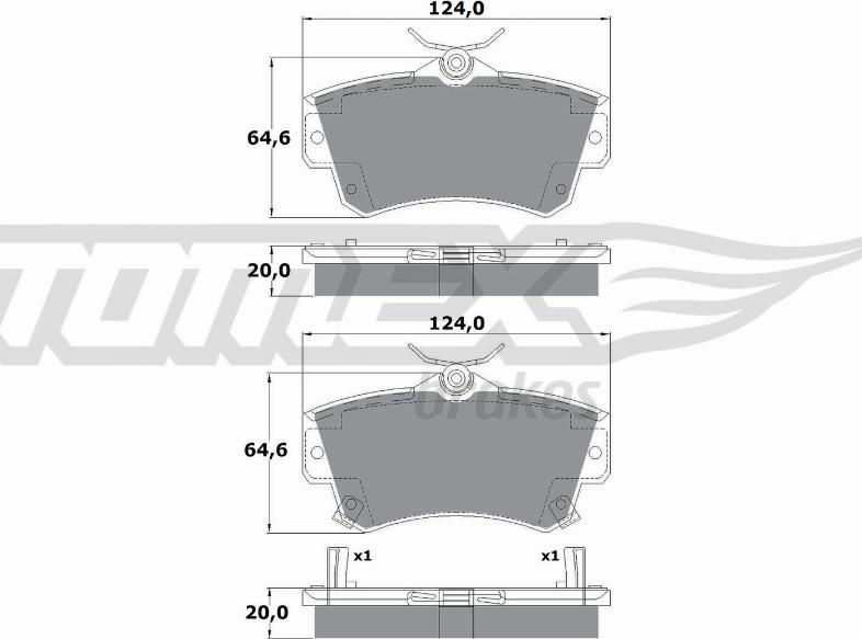 TOMEX brakes TX 14-97 - Kit pastiglie freno, Freno a disco autozon.pro