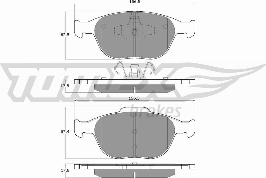 TOMEX brakes TX 14-49 - Kit pastiglie freno, Freno a disco autozon.pro