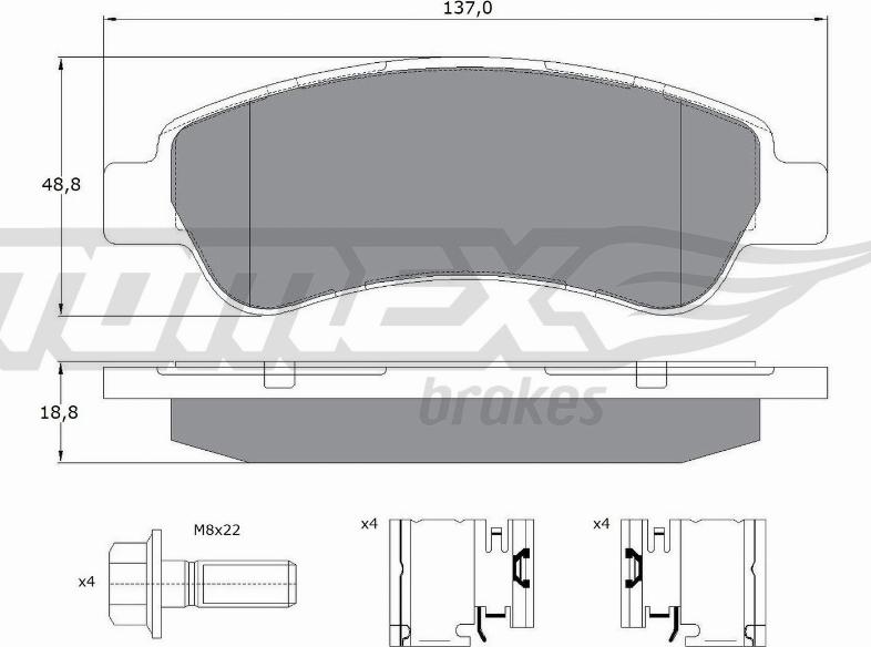 TOMEX brakes TX 14-41 - Kit pastiglie freno, Freno a disco autozon.pro