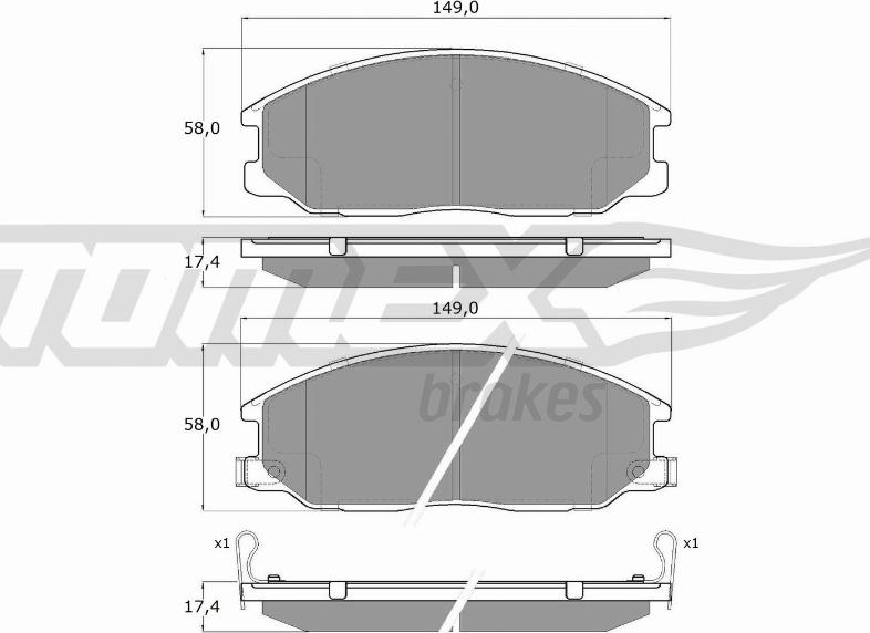 TOMEX brakes TX 14-54 - Kit pastiglie freno, Freno a disco autozon.pro