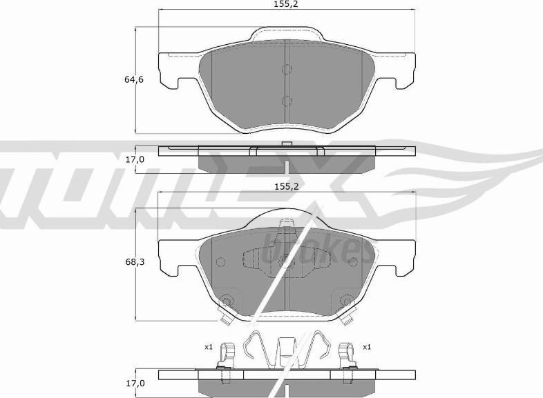 TOMEX brakes TX 14-50 - Kit pastiglie freno, Freno a disco autozon.pro