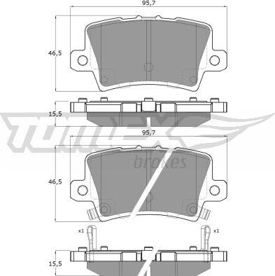 TOMEX brakes TX 14-53 - Kit pastiglie freno, Freno a disco autozon.pro