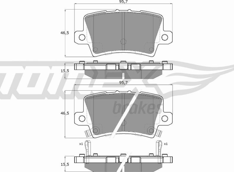 TOMEX brakes TX 14-53 - Kit pastiglie freno, Freno a disco autozon.pro