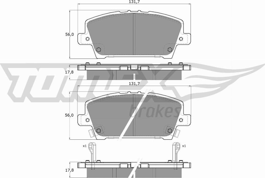 TOMEX brakes TX 14-52 - Kit pastiglie freno, Freno a disco autozon.pro