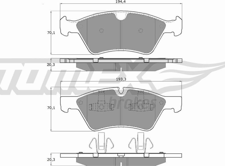 TOMEX brakes TX 14-57 - Kit pastiglie freno, Freno a disco autozon.pro