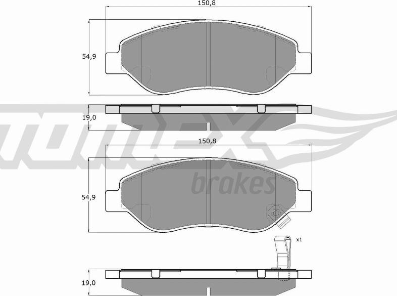 TOMEX brakes TX 14-61 - Kit pastiglie freno, Freno a disco autozon.pro